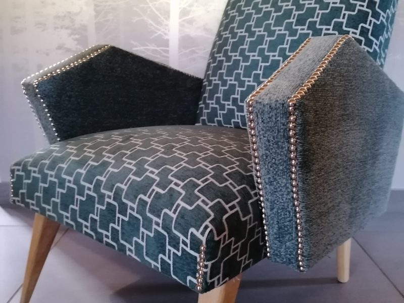 Fauteuil Rétro, tissu Casal Aqua Clean